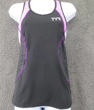 TYR Competitor Triathlon Tank Top, Women's Size S, Black/Purple NEW MSRP $64.99
