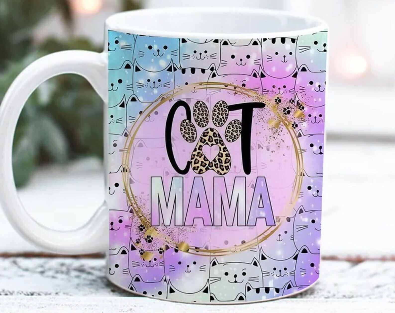 Cat Mama Mug Sublimation Designs Cat Mom Mug Wrap Download Cat Affirmations Coff