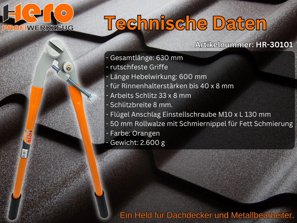 Rinneisenbiegezange Abbiegezange Rinneisenbieger Rinneisen Biegezange HERO - Bild 3 von 4