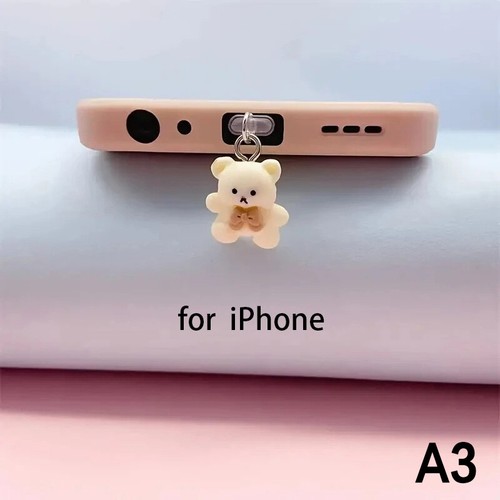 Phone Dust Plug Bear Pendant Decoration For IPhone Type-C Charging Interface _da - Zdjęcie 7 z 13