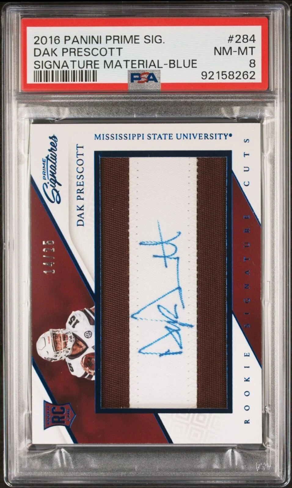 Dak Prescott Panini Prime Signatures #284 Signature Material-Blue