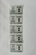 Hobart Label ,Push And Hold, Bowl Raise Lower, Pack of 5, Free Shipping!!!