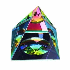 02.3" Crystal Iridescent Pyramid Rainbow Color Home Decor FengShui Reiki Healing