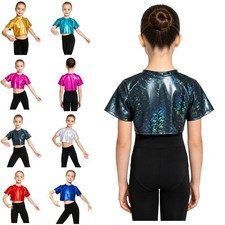 Girls Shirts Competitions Crop Top Concert Tee Workout Tank Top Activewear Gym