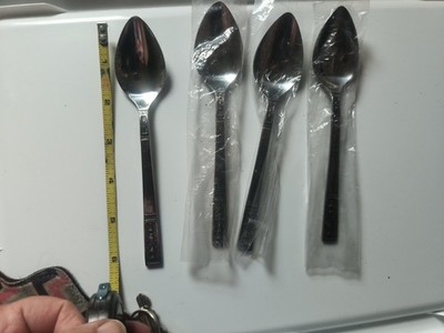set of 4 Japan Interpur stainless steel teaspoons 3 are new in package, 1 opened