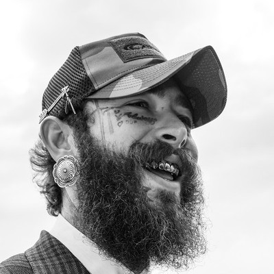 Post Malone Bearded Portrait with Grillz and Tattoos Photo Reprint