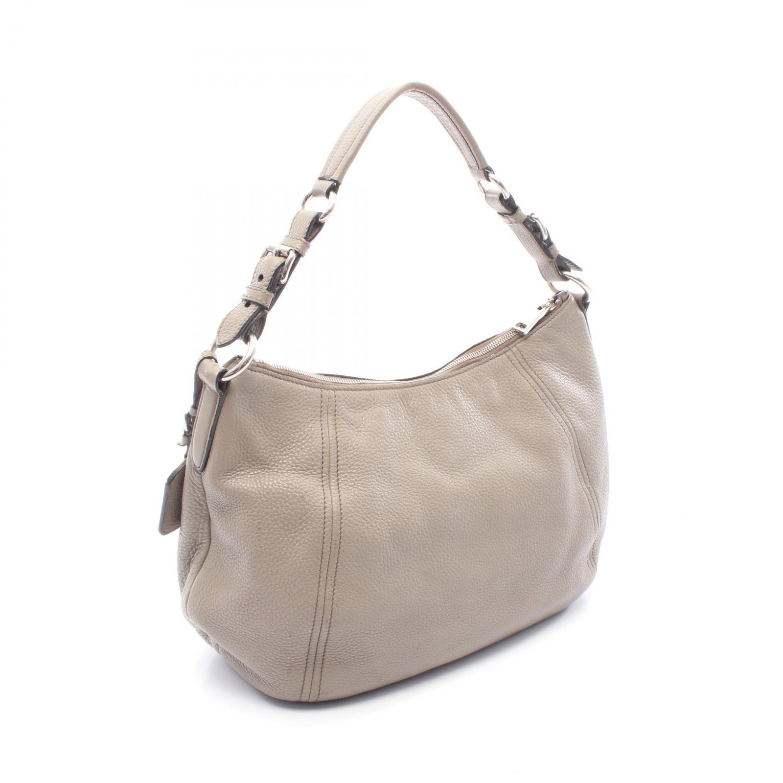 PRADA Shoulder hand Bag leather Beige Used Women thumbnail 2