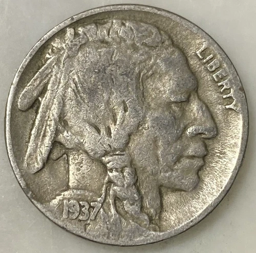 1937-D Indian Head Buffalo Nickel 5 Cent 5c US Coin #C42425