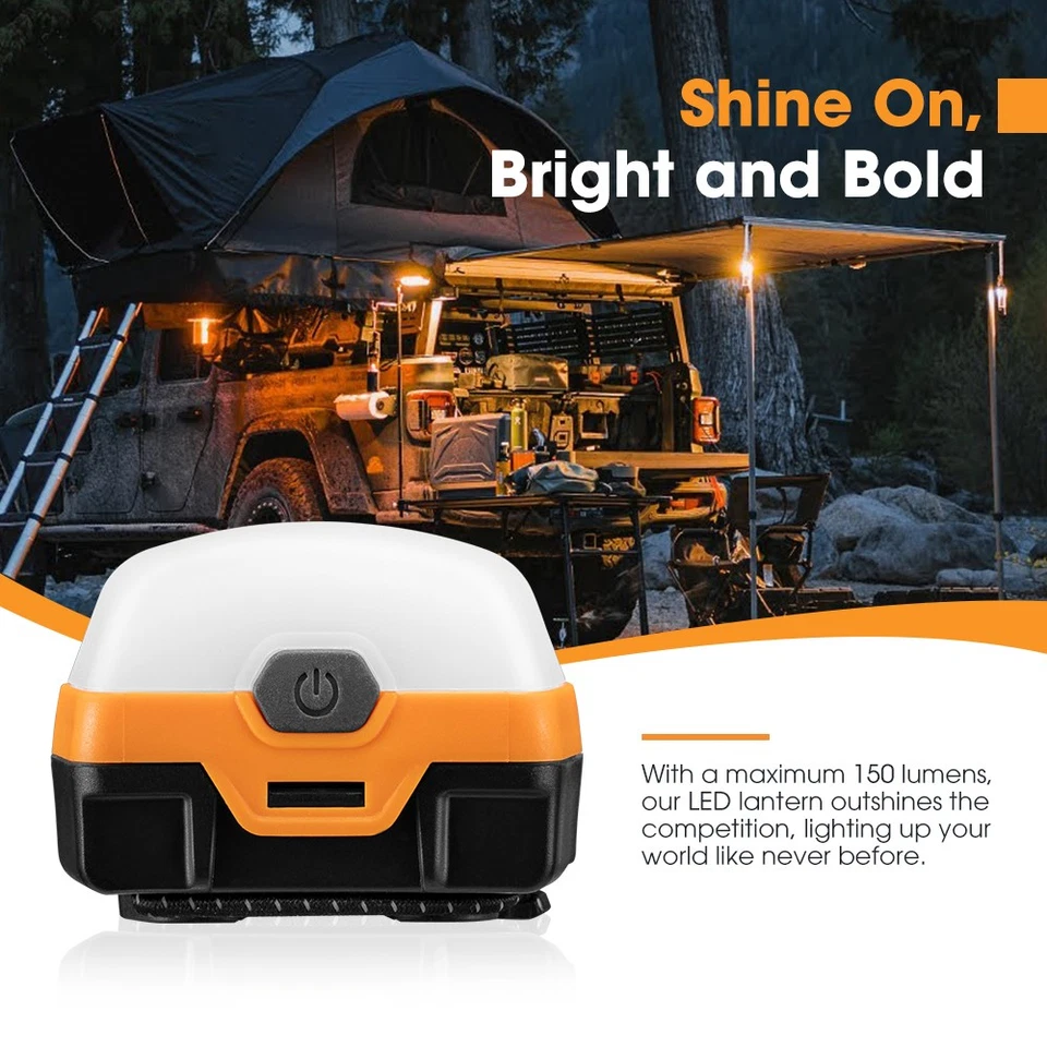 San Hima 2xLED Camping Lantern Light Rechargeable w/ Lithium Battery Amber White - image 4 of 4