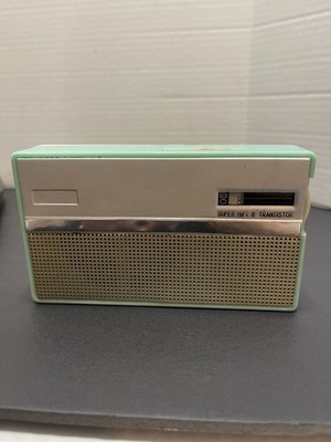 Vintage Super HiFi 8 Transistor Radio Mint Green Japan WORKING 1960 Case