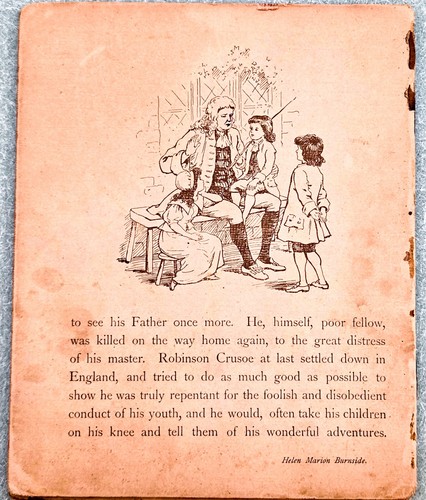 ANTIKES 1898 ROBINSON CRUSOE KINDERBUCH DEFOE / HELEN MARION BURNSIDE - Bild 9 von 9