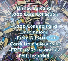 Disney Lorcana TCG Bulk Lot 1000 Cards All Sets Chapter 1-10 FREE Rares & Foils