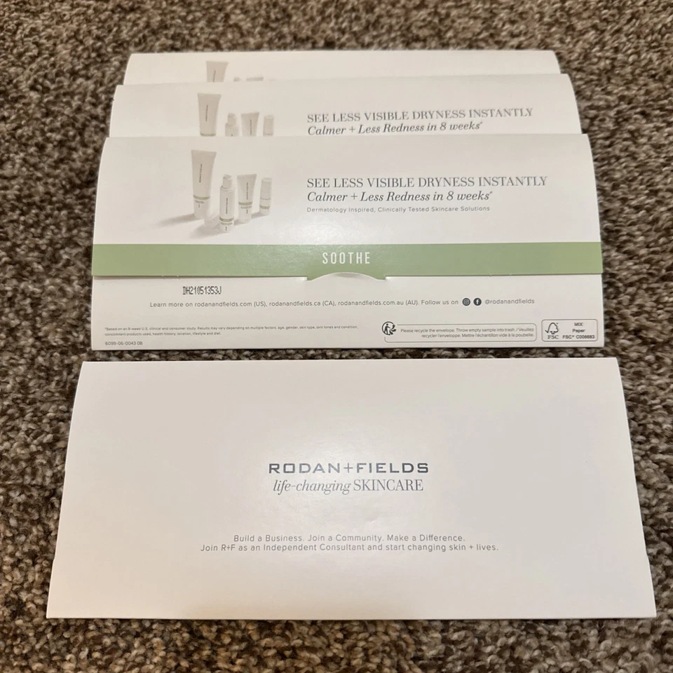 Lot Of 4 Rodan + Fields SOOTHE Skincare 4 Step Regimen Sample Pack NIP Travel - Image 3 of 4
