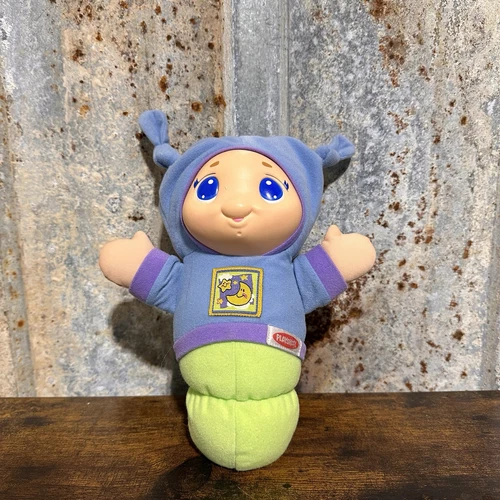 Hasbro Playskool Glo Worm Lullaby 2005 Glow Worm 10" Blue Soft plush Light Up