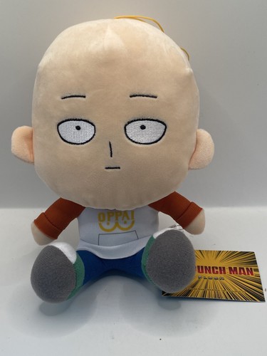 One Punch Man 8" Sitting Plush Oppai Shirt Anime Viz Mediua GEE NWT - Picture 1 of 7