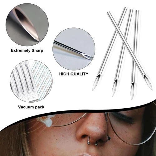 100pcs Professional Piercing Needles 12G 14G 16G 18G 20G Mixed Hollow  image 2
