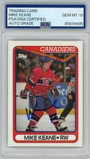 1990 Topps Mike Keane SIGNED #325 Rookie Card RC Canadiens PSA 10 AUTOGRAPH. rookie card picture