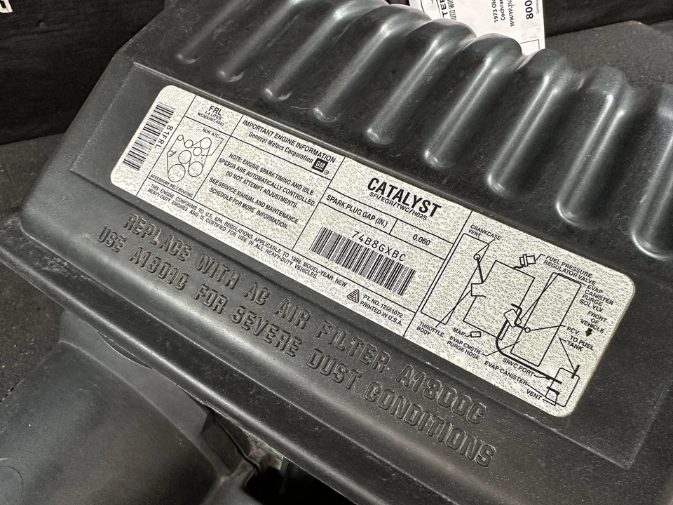 96-99 GMC SUBURBAN K2500 7.4 ADMISIÓN AIRE LIMPIADOR FILTRO CAJA CON TUBOS Y MEDIDOR Foto 4 de 4