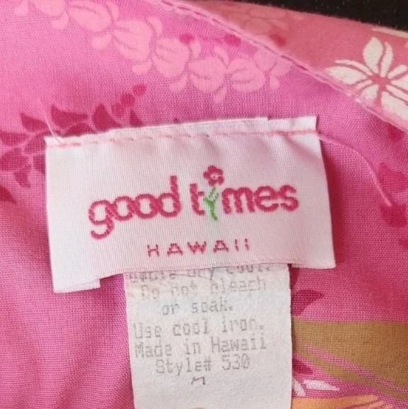 VESTIDO MUUMUU HAWAIANO ROSA GOOD TIMES VINTAGE TALLA M Foto 3 de 4