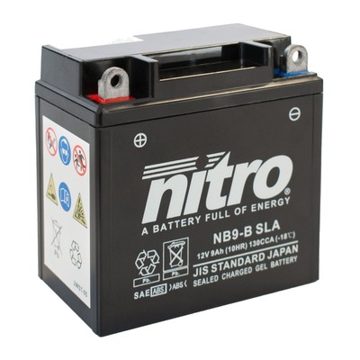 Nitro Batterie 12V 9AH YB9-B Gel (für: Gilera Runner 50 Purejet C361 02-04 )