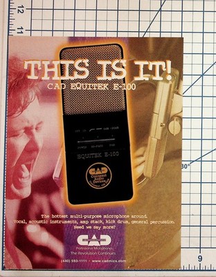 CAD Equitek E-100 Microphone Ad Conneaut OH Professional Audio Ephemera