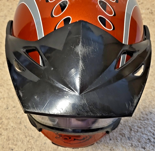 XL Arctic Cat Snowmobile Copper Orange FullFace Shield Helmet w Visor - Picture 10 of 16