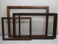 Lot Of 4 Vtg Solid Wood Pic Frames Fits 18 X24- 12 X 16- 15 X21- 13 1/2 X 25 1/2