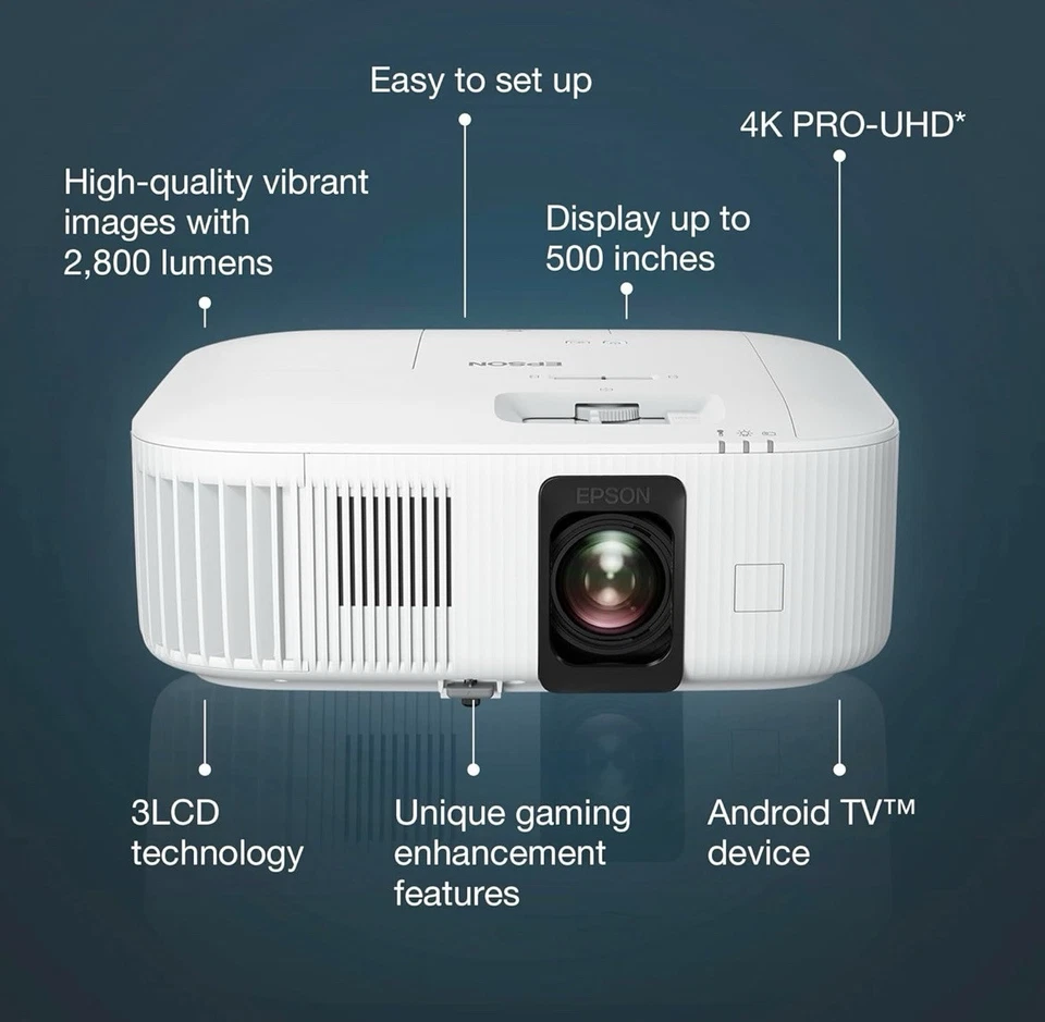 Epson EH-TW6250 4K Home Cinema Projector - White - Image 4 of 4