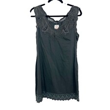 Free People Gray Embroidered Beaded Shift Dress Sleeveless Boho - Size Small