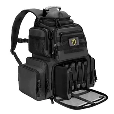 TIDEWE Black Tactical Range Backpack, Gun & Ammo Bag with Pistol Case