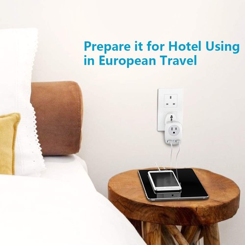 European Travel Plug Adapter, The US to Europe & UK Power Outlet Converter, U... - Picture 6 of 7