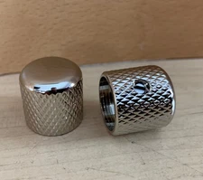 Guyker Pair 2x Nickel Dome Top Electric Guitar Pot Control Knob Parts 6mm Shaft