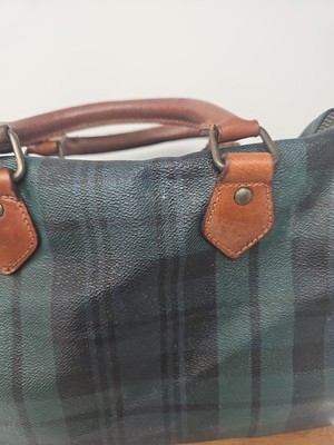 POLO RALPH LAUREN Blackwatch Check Mini Boston Bag green Used | eBay