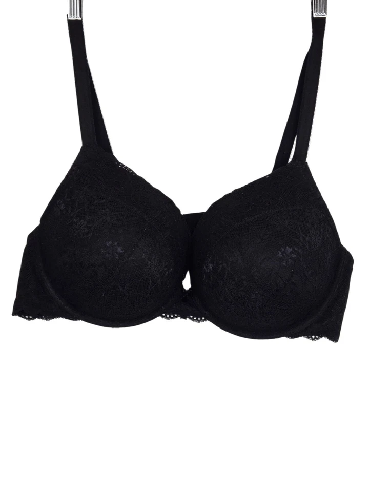 Sujetador Push-Up Tórrido Elevación Acolchado Con Aros Encaje Negro 48C Foto 2 de 4