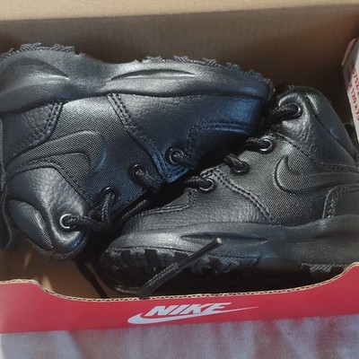 Nike Manoa '17 LTR (TD) Black Leather Bootie Baby Shoes Lace Up Size 3C