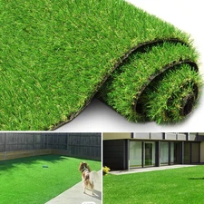 Artificial Grass Turf 1.2 inch Pile Height High Density Fake Faux Grass Lawn Mat