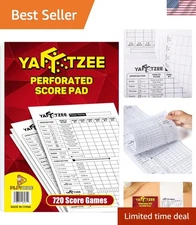 Large Print Perforated Yahtzee Score Pads: 120 Double-Sided Easy Tear Sheets