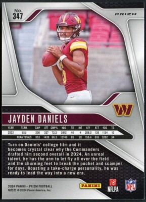 2024 Panini Prizm Jayden Daniels RC #347 Red White & Blue Prizm