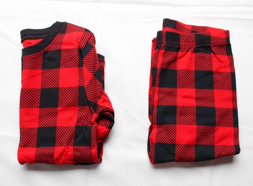 Carter's Unisex Kid's 2-Piece Buffalo Check Snug Pajamas BL1 Red/Black Size 7