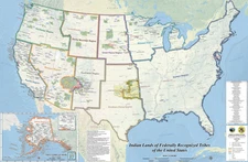 Indian Lands of Federally Recognized Tribes of the US Map Native American Nation