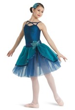 Dance Girls lyrical Dance Costume, 3 piece Dance tutu ballet skirt dress Size S