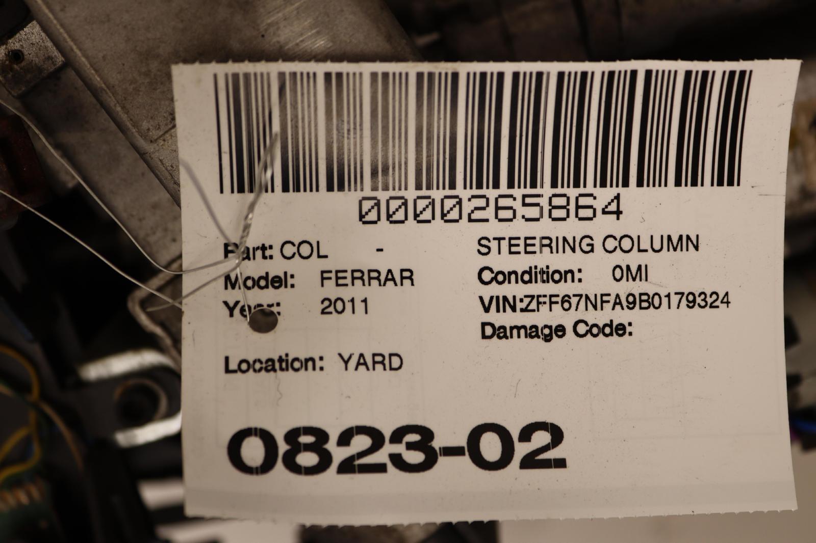 2010-2015 FERRARI 458 ITALIA POWER STEERING COLUMN W/ IGNITION CYLINDER OEM