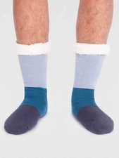 THOUGHT MENS COSY CABIN SOCKS SPM815 ORION - FOAM BLUE OR DARK GREY MARLE-BNWT