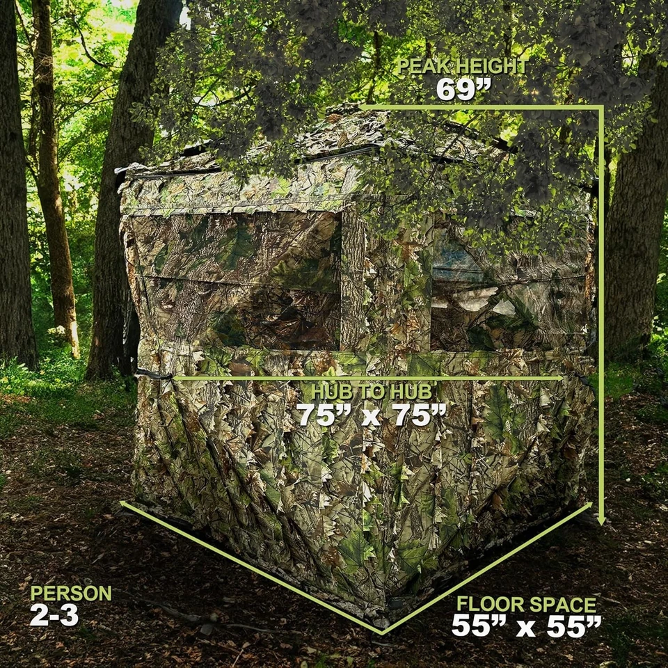 AYIN 3D Leaf Hunting Ground/Wall Blind Pop-Up Hub Blind for Turkey/Deer Hunting - Image 4 of 4