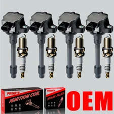 Brand 4X OEM Ignition Coil & 4X Iridium Spark Plugs For Honda Accord Civic UF781