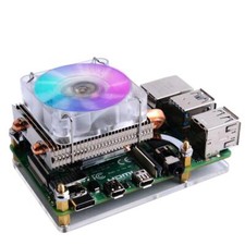 PWM Fan for Raspberry Pi 4 Low-Profile CPU Cooler with RGB Cooling Fan for Ra...