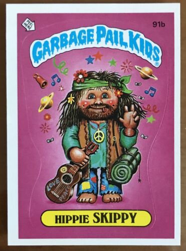1986 Topps Garbage Pail Kid # 91b - SERIES 3 - HIPPIE SKIPPY - (CHECKLIST) - NRM - Picture 1 of 2