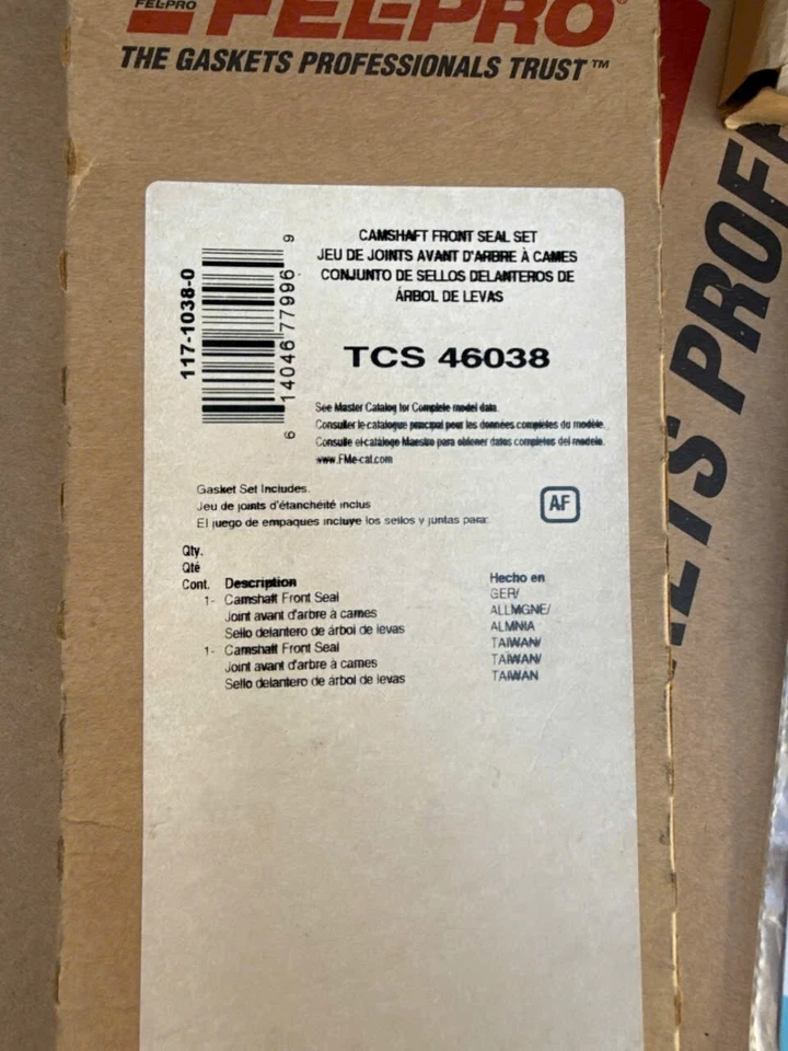 Juego de 2 sellos de árbol de levas delanteros TCS 46038 Felpro para Volvo S60 XC70 XC60 V60 par Foto 2 de 2