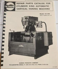 Sunnen CV-616 Cylinder King Auto Vertical Honing Machine Parts Manual