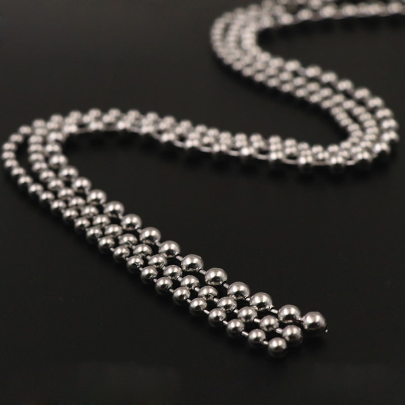 1.5mm10mm Bead 304 Stainless Steel Ball Necklace Chain Silver Sold By